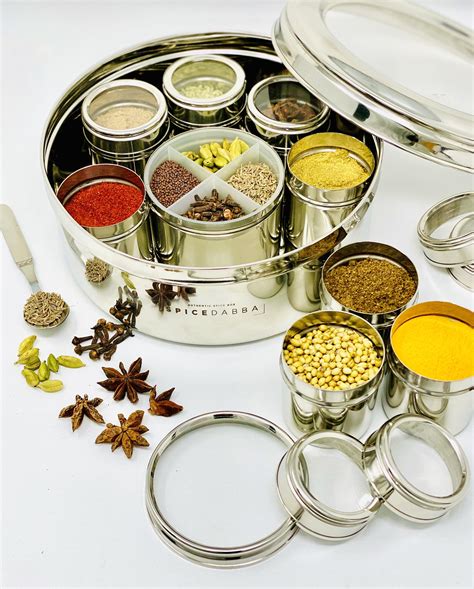 indian steel box|Spice Container .